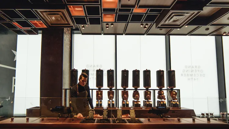 Barista at the Scooping Bar in the New York Roastery