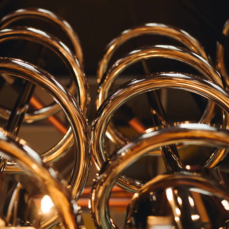 Close up of coffee brewing equipment.